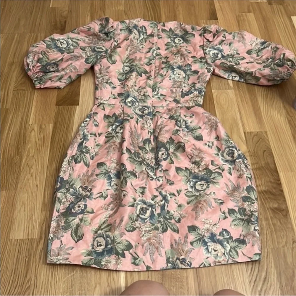 Like new Zimmermann silk tempest lace up deep v floral dress - Picture 7 of 12